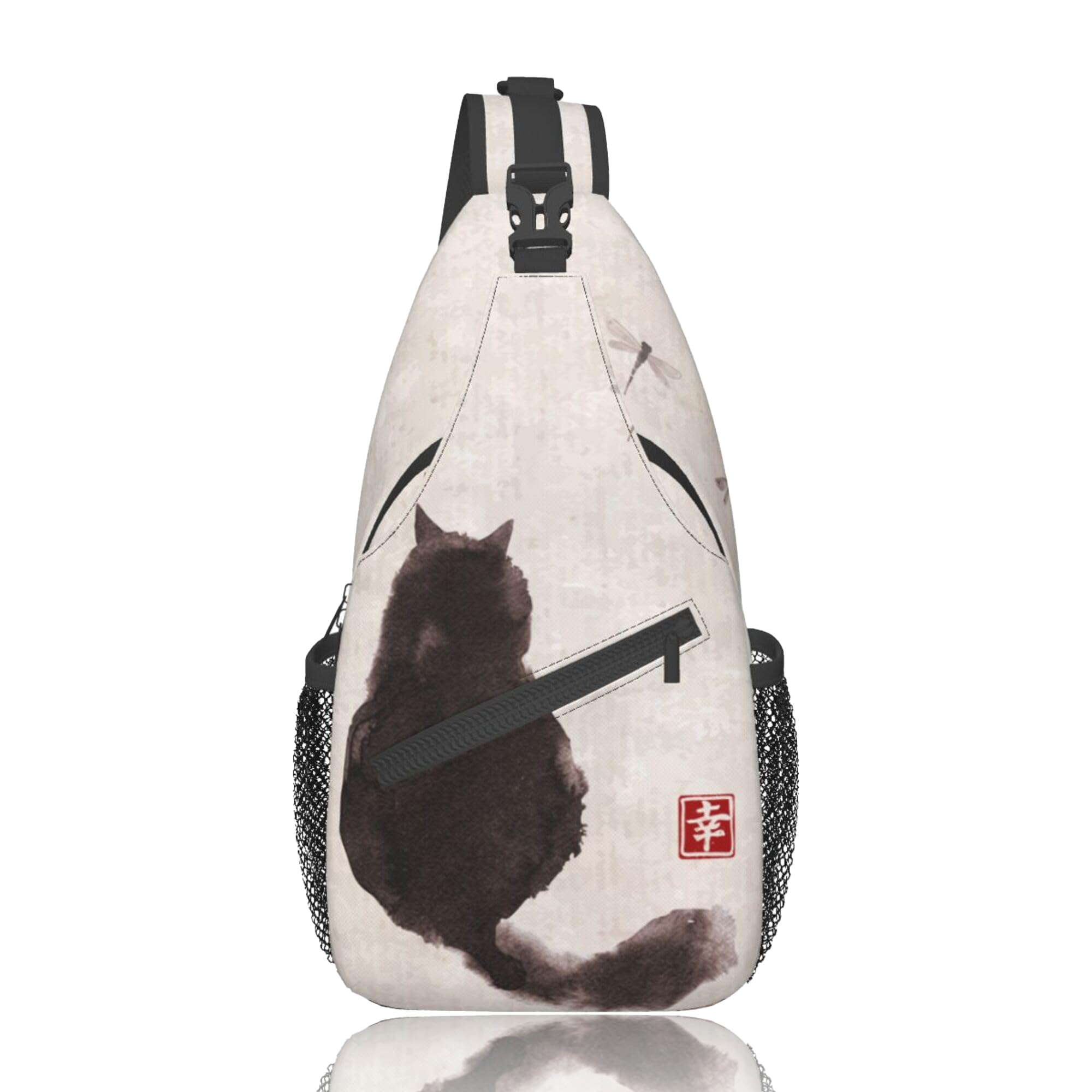 

DADABULIU Crossbody Bag, Japanese-Style Cat Print Shoulder Bag for Men and Women, Lightweight, Waterproof, Large Capacity, Perfect for Commuting, Scho