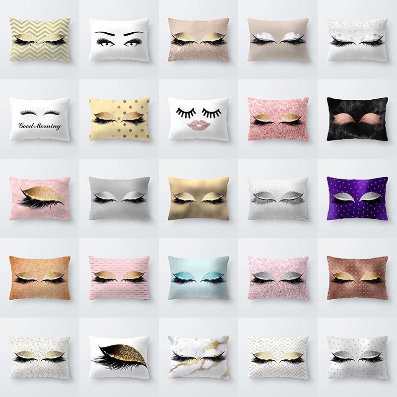 Elegantly Designed Eyelash Pattern Pillow Cover For Stylish Sofa And Seat