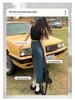 2024 Women's High-Waisted A-Line Denim Skirt with Split: Retro Long Skirt for Spring and Autumn