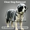 Transparent Dog Raincoat, Waterproof Clear Hooded Dog Rain Poncho With Leash Hole, Lightweight Pet Rain Jacket With Black Trim For Small Medium Lar
