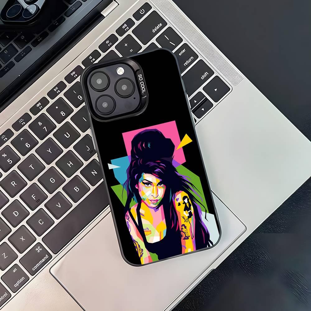 A-Amy Winehouse Singe Für iPhone 17,16,15,14,13,12,11,Pro,MAX,Plus Schwarz Stoßfest Süßigkeit Matt Hülle