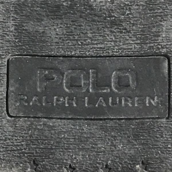 POLO RALPH LAUREN Kožené střední boty 8 25.5-26.0 Černé Boční zip Šněrovací(POUŽITÝ)