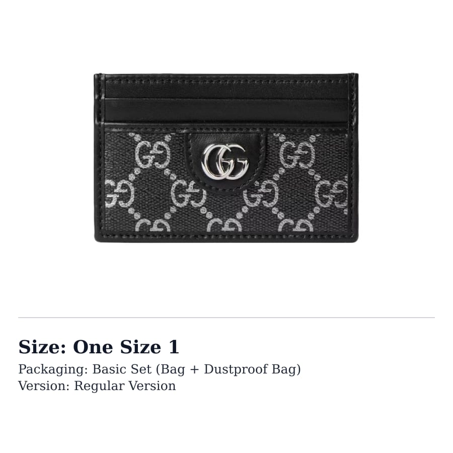 GUCCI Coated Fabric Card Holder Men's Black & Silver 834795-FAFUD-8643