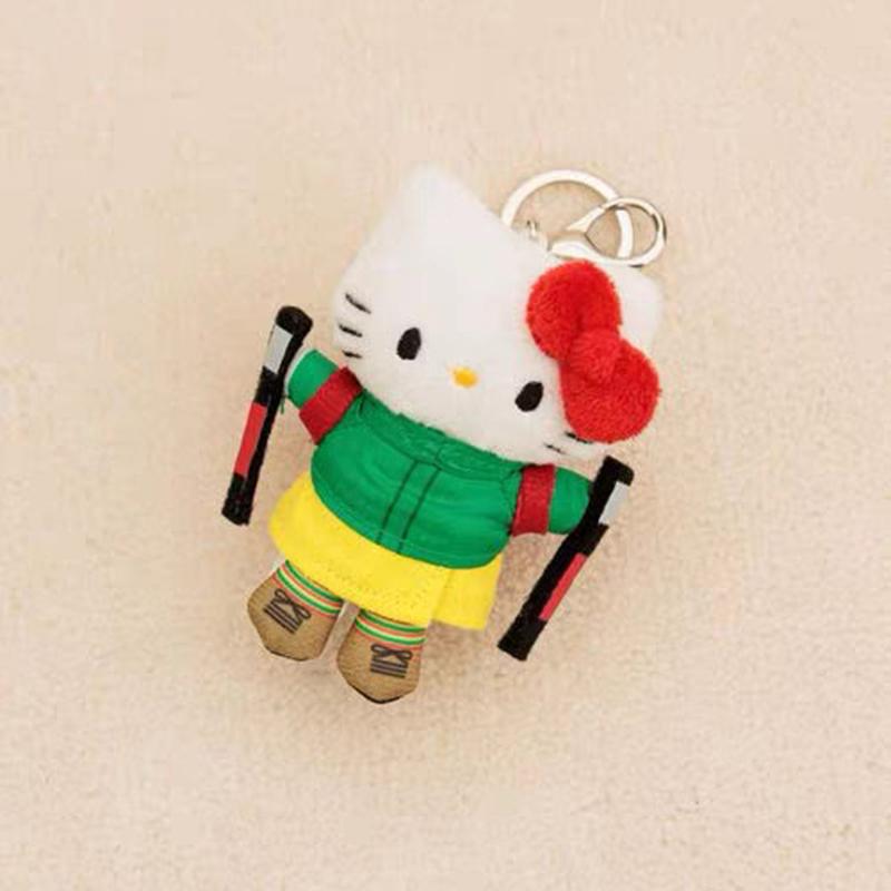 Swimming Ring Hello Kitty Plush Toy Keychain Sanrio Kt Cat Soft Stuffed Doll Pendant Backpack Bag Decor Kid Gift