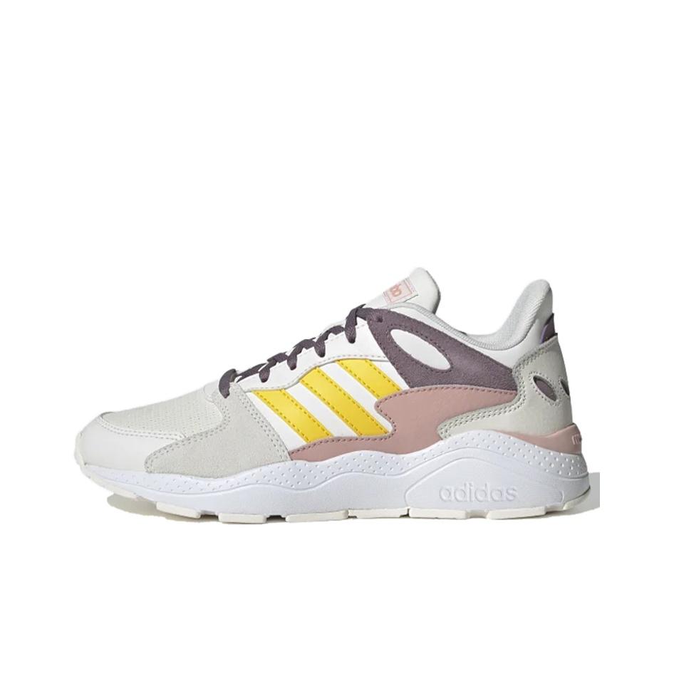adidas Neo Crazychaos 1.0 Άνετα Δερμάτινα Απορρόφηση Κραδασμών Αντιολισθητικά Χαμηλά Casual Παπούτσια Τρεξίματος Γυναικείο Sneaker Λευκό Κίτρινο Καφέ EG8751