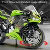 1:12 Kawasaki NIJIA ZX-6R Motorcycle Alloy Model Cars Toys Rubber Tires Wheel Shock Absorpoon Vehicle for Children Festival Gift