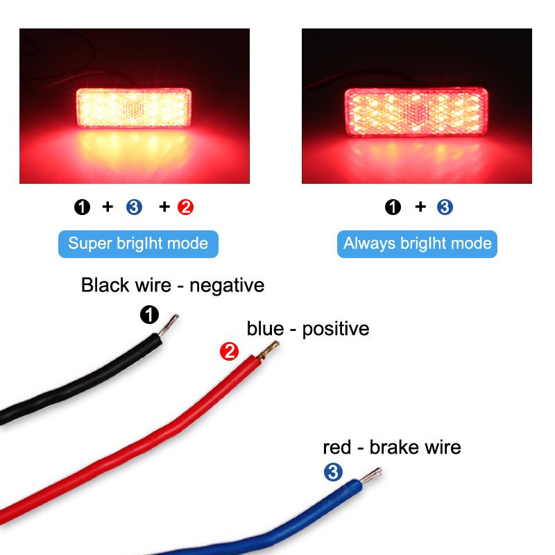 

12V Rear Tail Brake Stop Reflector Warning Side Marker Light Rectangle Reflector Marker Light For CAR Truck Trailer Motorcycle