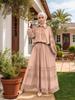 M276# Middle East Lace Applique Shirt & Loose A-line Long Skirt Set for Women