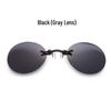 Rimless Retro Round Ultralight Clip-on Sunglasses - Matrix Morpheus Style