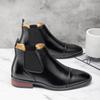 Fashion 2025 Retro Men's Solid Color Pointed Business Ankle Boot  Comfortable Wedding  Party Shoe Breathable  And  Anti-Slip Ankle Boots