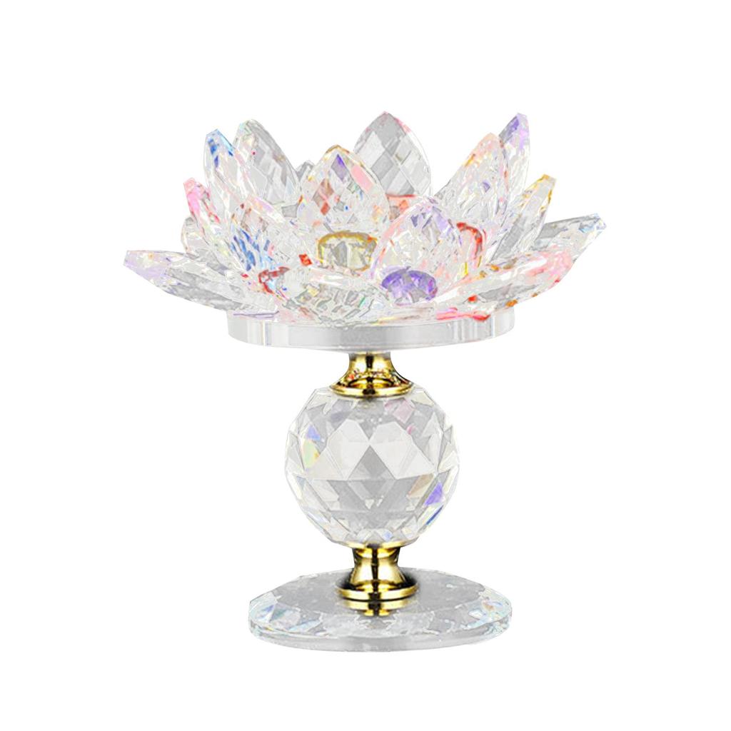 Teelichthalter aus klarem Glas mit Lotusblüte, Kerzenständer mit Glassockel, Kerzenleuchter für Zuhause, Party-Dekoration, Esszimmer-Ornament