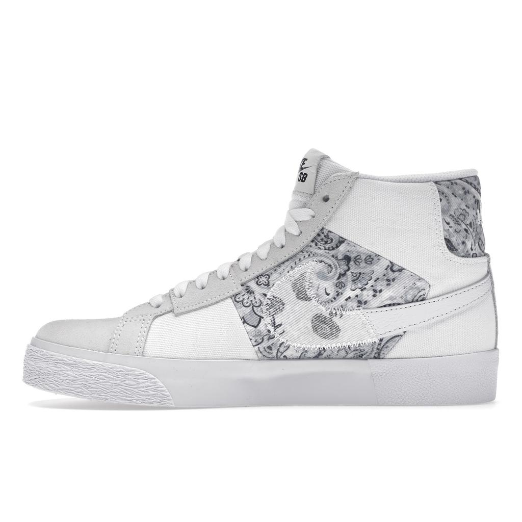 Nike Zoom Blazer Mid Premium SB Paisley Pack - Floral Unisex Sneakers White Pure-Platinum Smoke-Grey DM0859-100