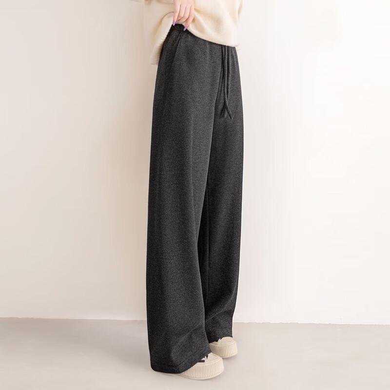 Women's Relaxed Fit High Waist Drawstring Twill Pants