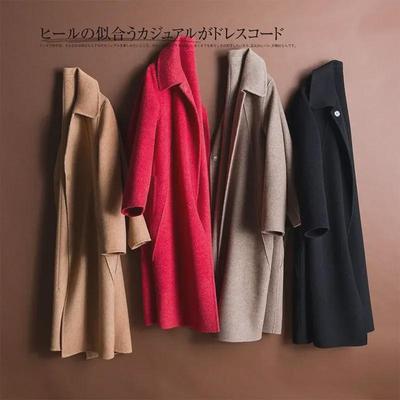 Women's Korean Style Woolen Coat - Autumn/Winter Doll Collar Mid-Length Jacket