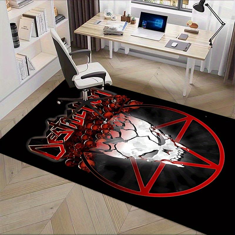 1pc Destruction,Skull,Pentagram Office Carpet Soft Polyester Entrance Carpet Washable Non slip Machi