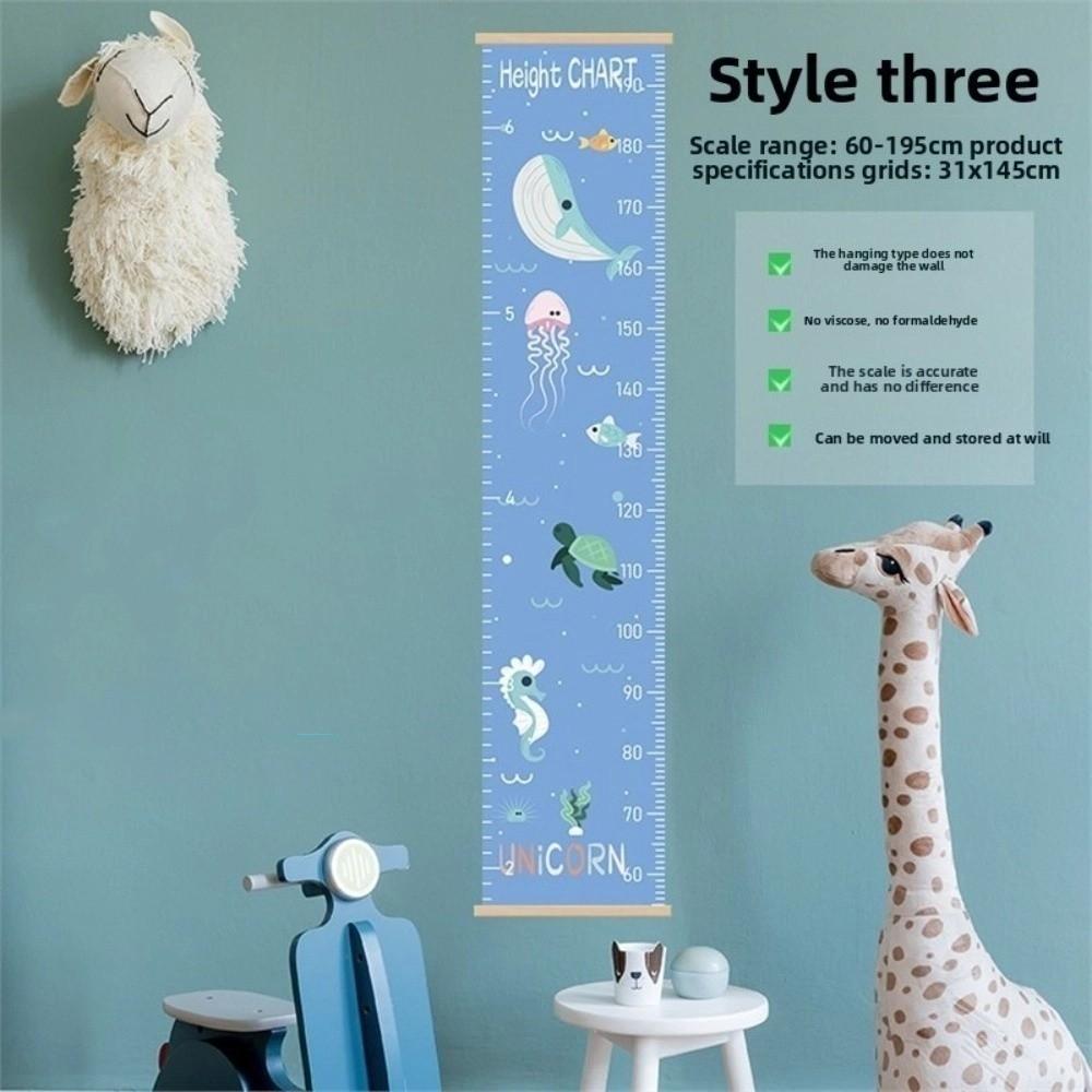 2M Height Child Growth Chart Removable Catoon Pattern Height Chart Growth Ruler Wall Hanging Height Measure Ruler