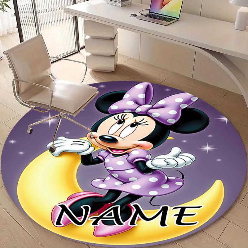 Personalized M-Minnie Round Chair Office Rug - Perfect for Mat, Office Chair & More - Ideal Gift for Birthdays and Holidays