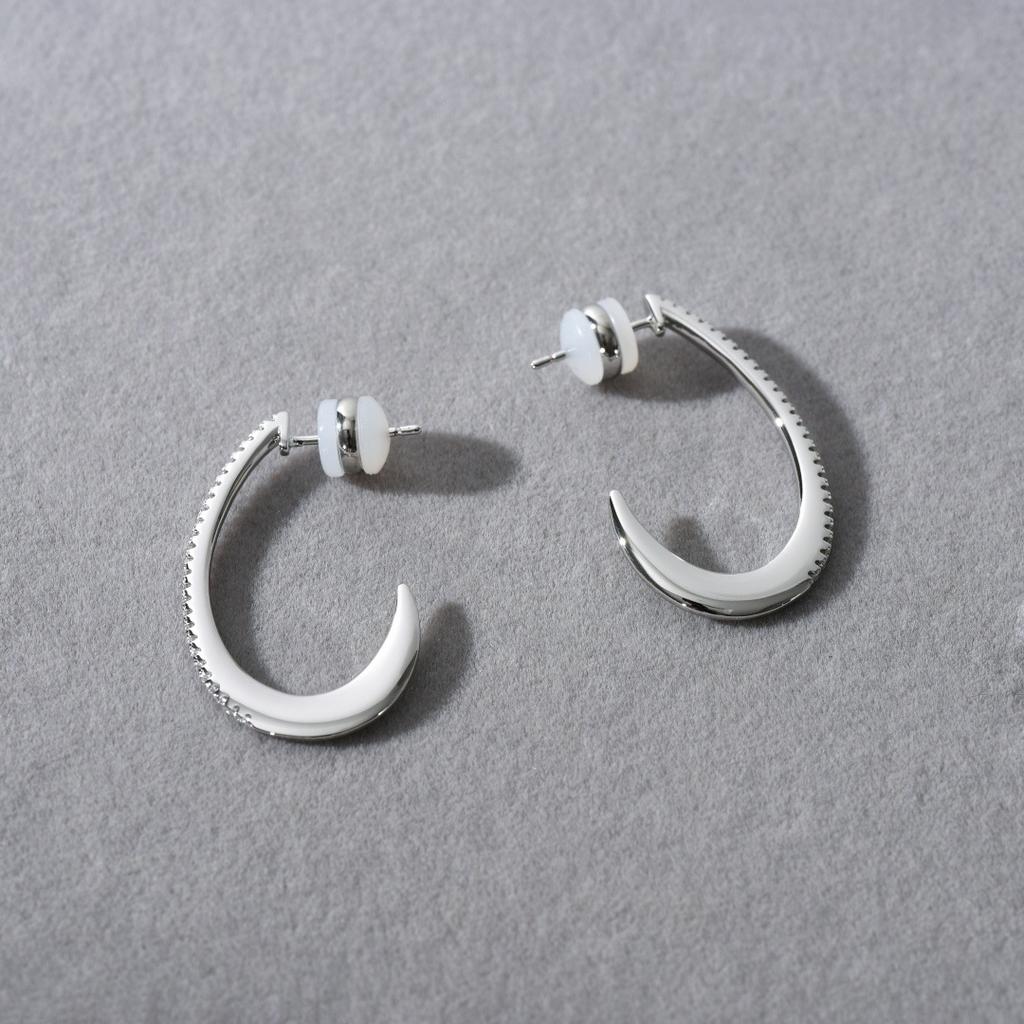 Cold Wind Copper Plated 18K Earrings C Type Inlaid Zircon S925 Silver Needle Stud Earrings Creative Trend Simple Earrings