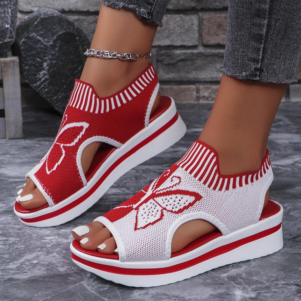 2024 Summer Women's Sporty Woven Sandals: Flyknit Open-Toe Beach Style