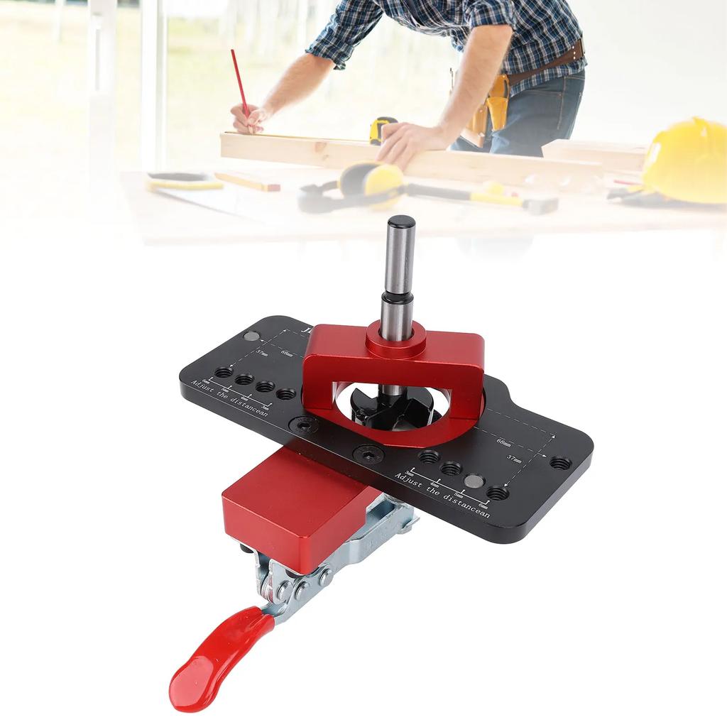 Cabinet Hinge Drilling Locator Carbide Drill Bit Door Hinge Installation Jig Quick Depth Setting 35mm for Woodworking Use