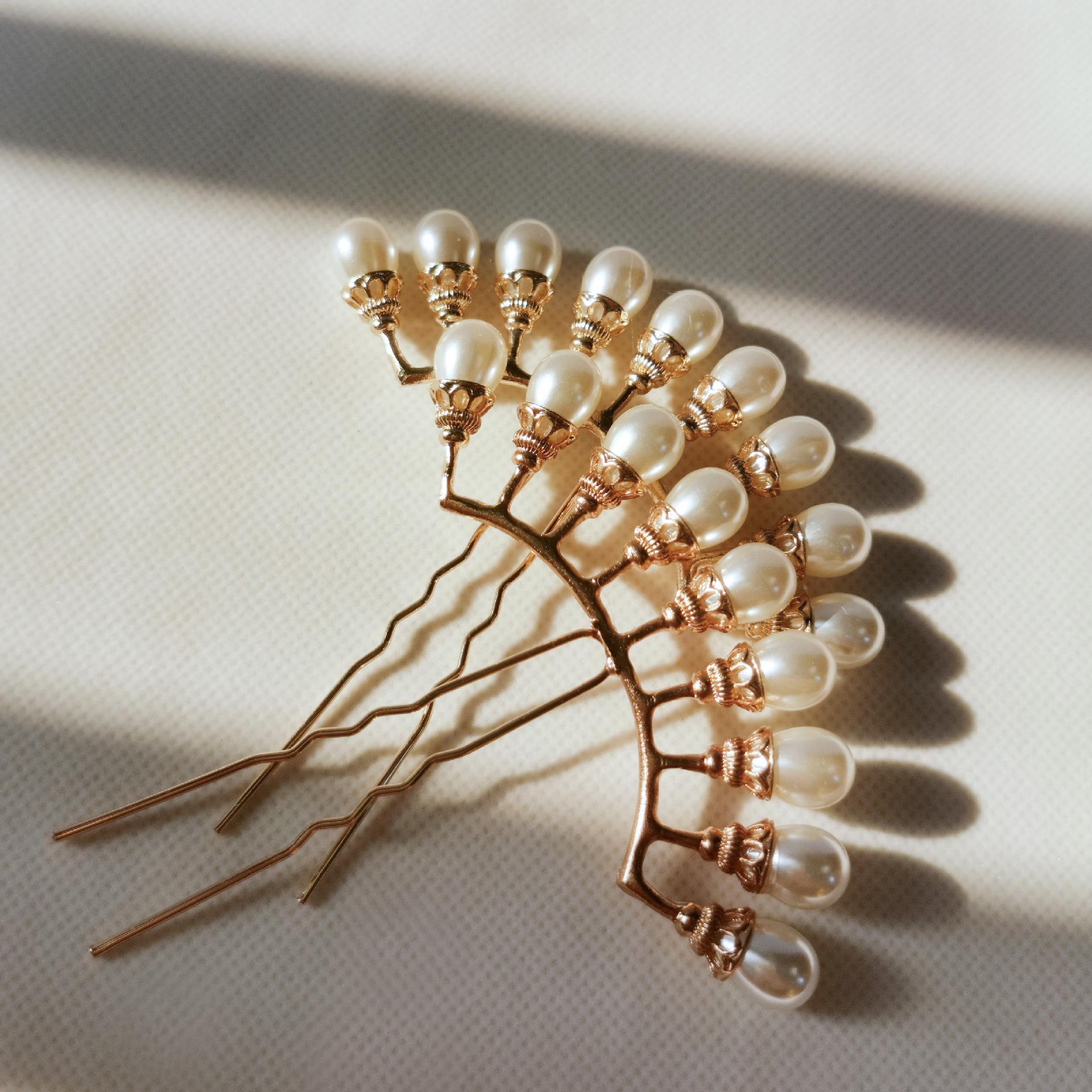 

Ancient Song and Ming Dynasty Hanfu Pearl Hair Comb & U-Shaped Hairpin Accessories