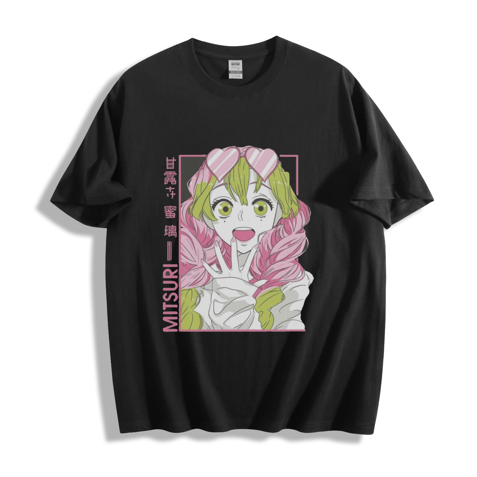 Demon Slayer Mitsuri Kanroji T-Shirt Mens Womens Tees Top - Vibrant Love Hashira Unisex Tee S
