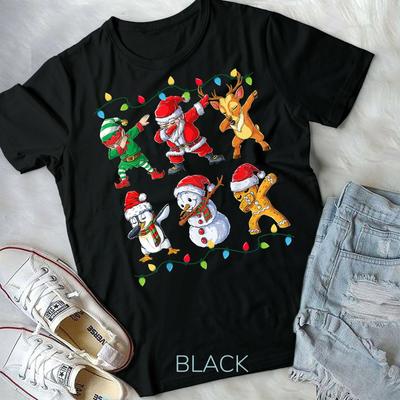 Dabbing Santa Elf Friends Christmas Kids Boys Men Xmas Unisex Form T-shirt