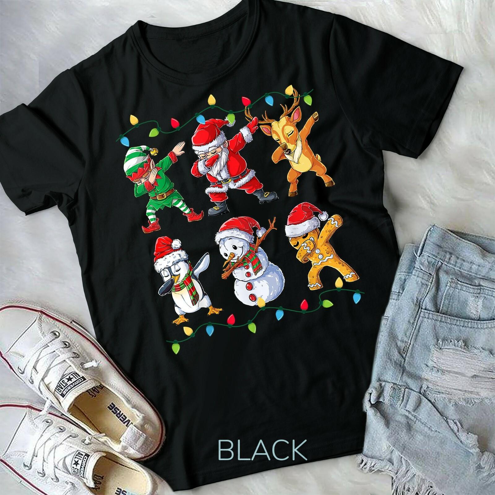 Dabbing Santa Elf Friends Christmas Kids Boys Men Xmas Unisex Form T-shirt XXXXL