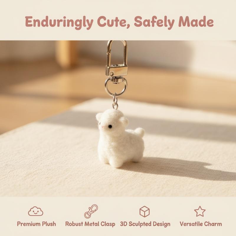 Cute Sweet Cartoon Animals Plush Sheep Keychain For Women Doll Backpack Pendant Accessories Friendship Gift