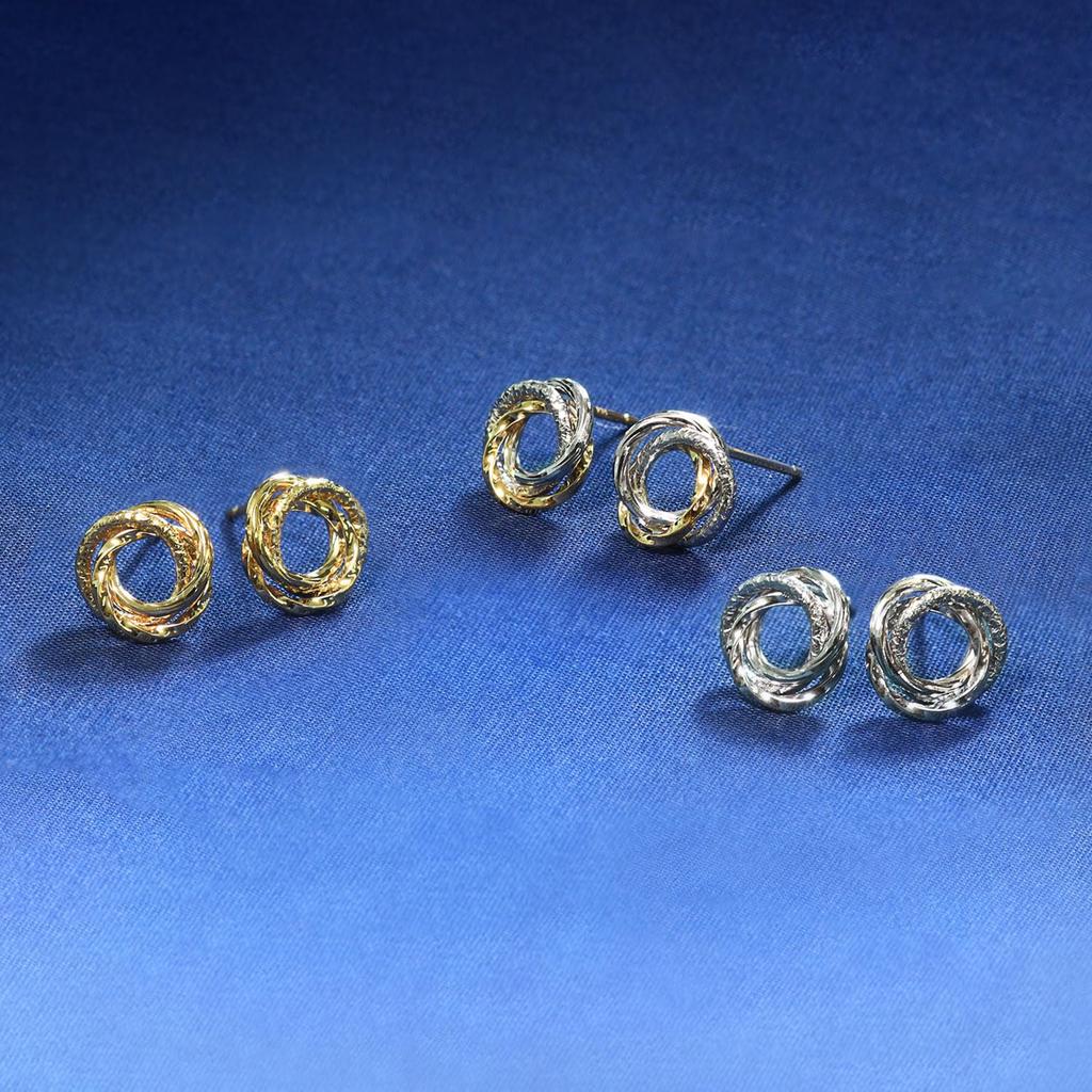 Lala Christie Women's Pipe Stud Earrings, PT900 and 18K Gold, Combination, Le103-0001-mx