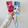 KEYSION Cute 3D Cartoon Plush Case for OPPO Reno8 Z 5G 7Z with Lanyard Silicone Shockproof Phone Cover for OPPO Reno 7 8 Lite 5G