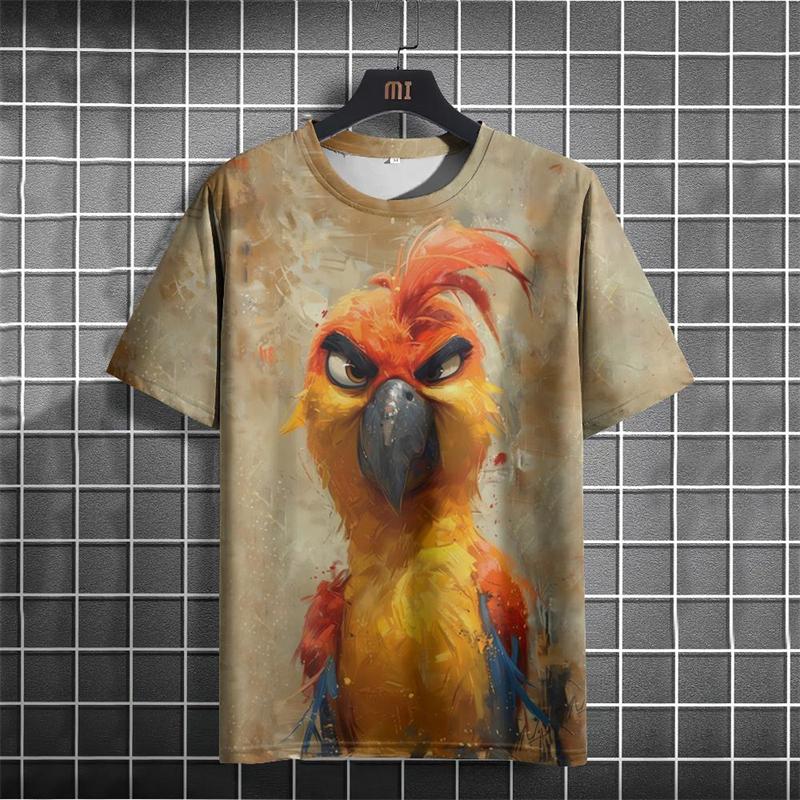 Fashion Funny Animal 3D Printed Men's T-shirt Summer Casual Loose Short Sleeve Plus Size Men and Women's Tees Tops Outdoor Streetwear