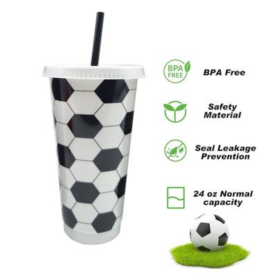 Yousheng 1/6/12Pcs 710ML Reusable Football Cup 24oz Plastic Drinking Bottle Football Themed Tumbler Game Day Sports Football Party Supplies Party
