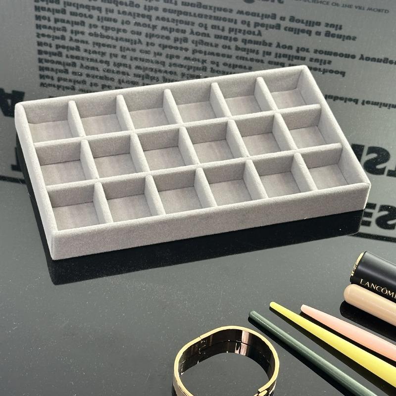 Měkký sametový stohovatelný podnos na šperky pouzdro vitrína na vystavení šperků přenosný organizér na prsteny náušnice náhrdelníky držák na šperky