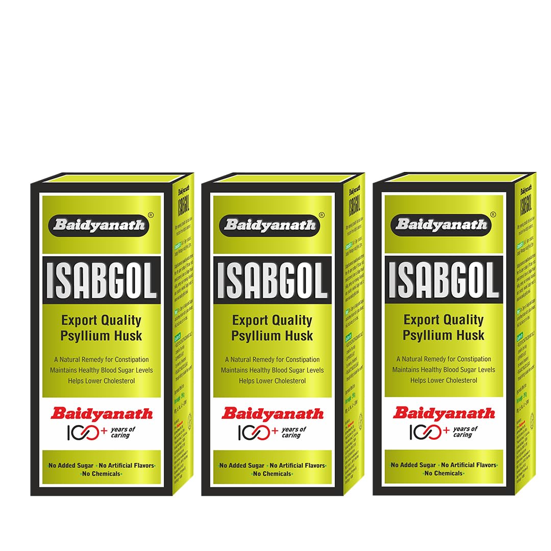 

Baidyanath Isabgol Psyllium Husk Powder 100gm Pack of 3 Natural Fibre Supplement For Digestion
