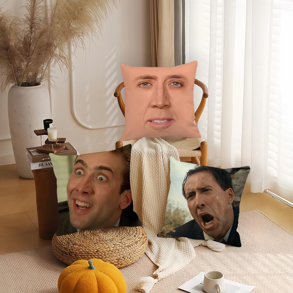 Actor New Pop N-Nicolas C-Cage Funny Pillow Case Office Cushions Suitable For Sofa Car Bedroom Decorative Cushion Cover