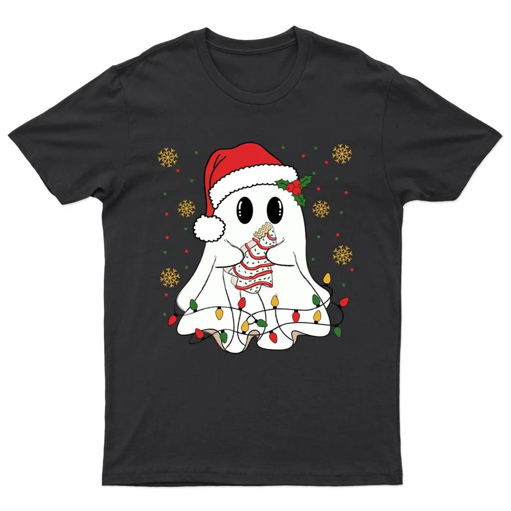 Christmas Ghost Holiday T Shirt Retro Funny Unisexs Vintage Vintage Unisex Soft Slightly Fashion Designer Clothes