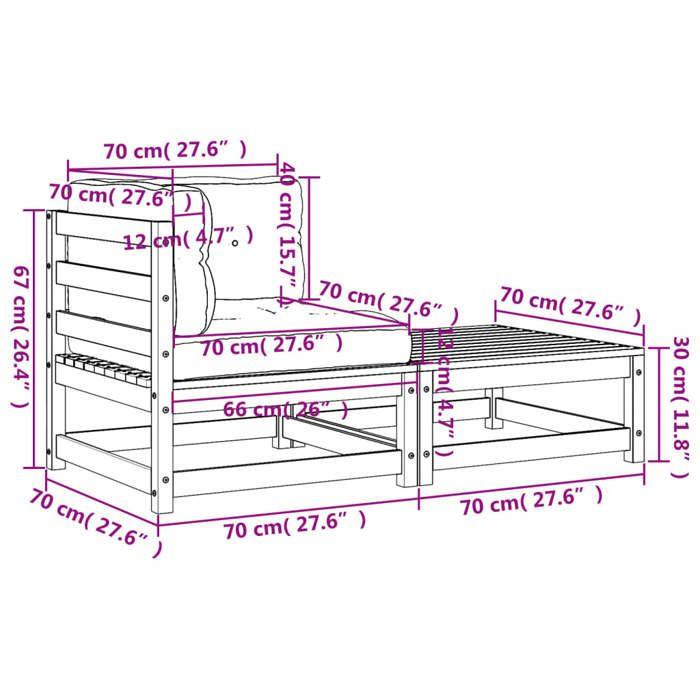 VidaXL Canapé d'Angle de Jardin avec Coussins et Repose-pieds, Siège avec Dossier, Meuble de Terrasse Patio Arrière-cour 838116