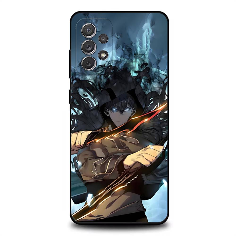Anime Solo L-Leveling Phone Case For Samsung S25,S24,S21,S22,S23,S30,Ultra,S20,Plus,Fe,Lite,Note,10,9,5G Black Cover