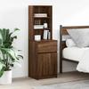 VidaXL Bedside Table Brown Oak 39x35x125 Cm Engineered Wood, Nightstand, Bed Table, Side Table, Cabinet of 861316