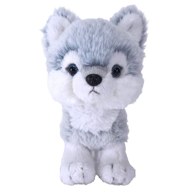 SunLemon Fluffy Wolf Blue Small 16x8x13cm Plush Animal P-6172