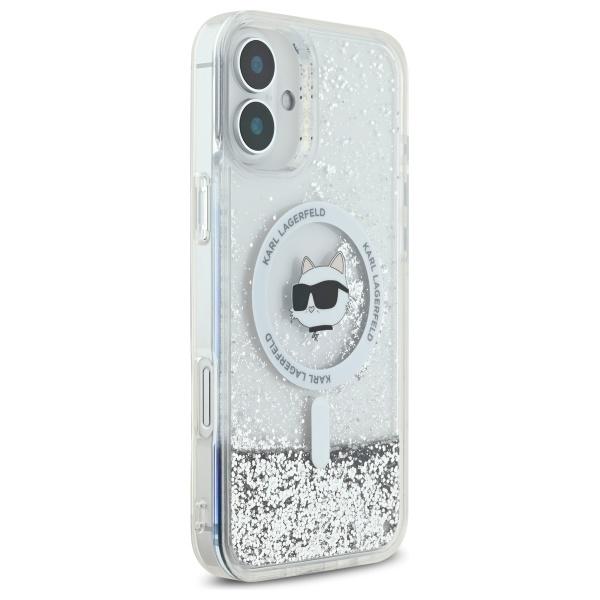 Karl Lagerfeld Klhmp16Slgchsgh Iphone16 6.1 Hardcase Transparent Liquid Glitter Choupette Head Magsafe
