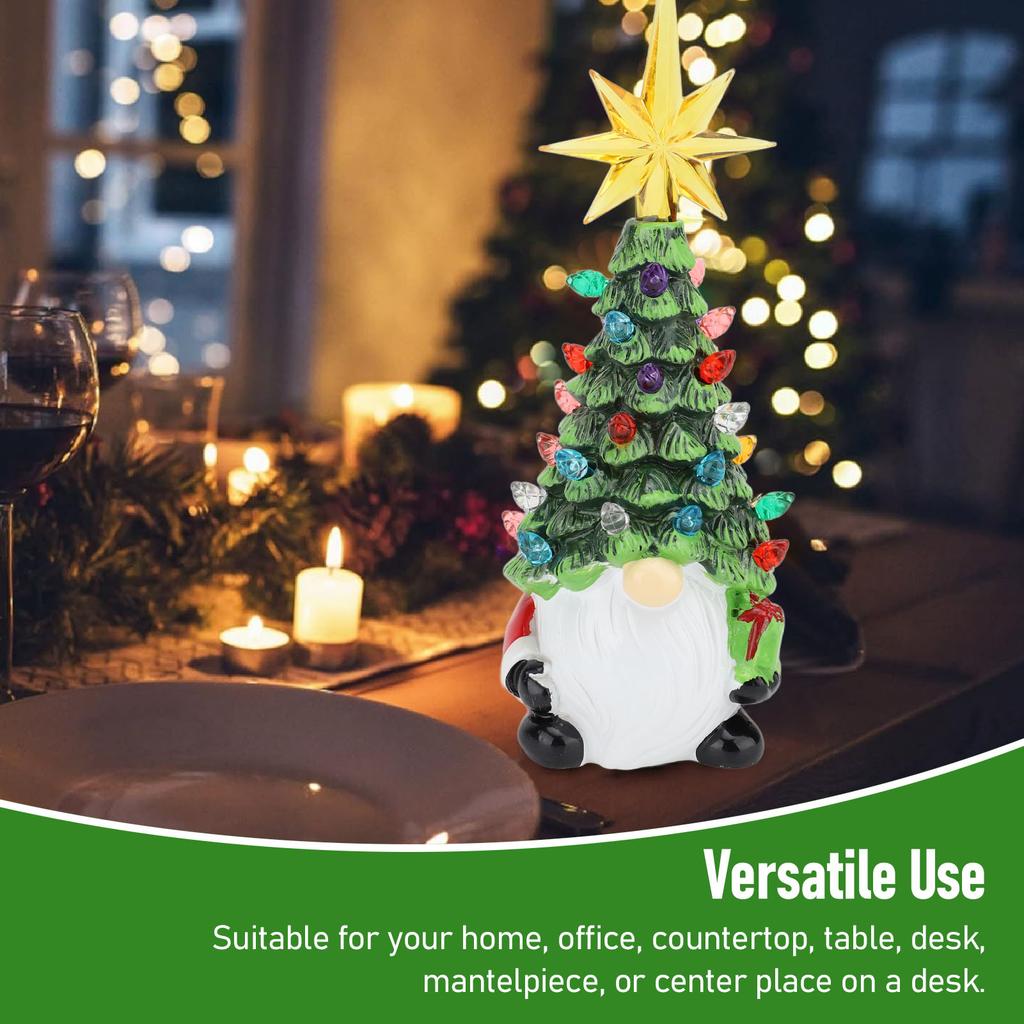 Zwerge Weihnachtsbaum Figur Dekoration Harz Vielseitig Bunt Leicht Kompakt Zwerg Weihnachtsbaum Dekoration Stilvoller Look für Arbeitsplatte