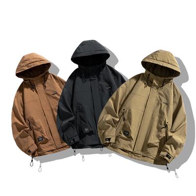 American Trendy Brand Hooded Jacket Men's New Autumn and Winter Hooded Spring Popular Work Jacket