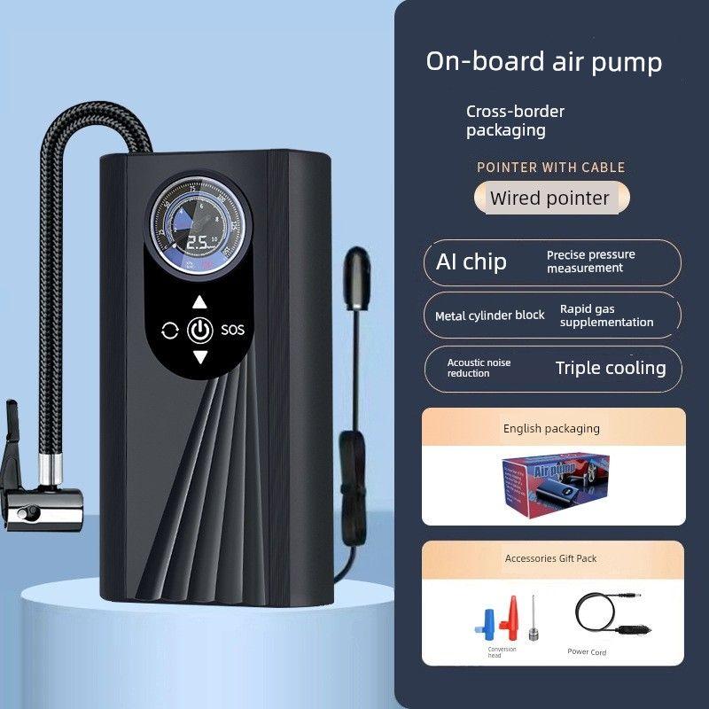 Wireless Digital Display Vehicle Air Pump Car Motorcycle Car Electric Car Bicycle Portable High Pressure Air Pump Air Pump Car Air Pump Black