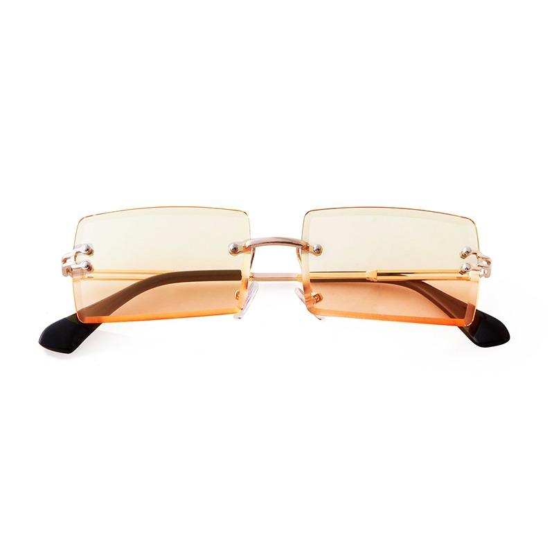 Fashion Cutted Lens Rimless Sunglasses for Women Men Brand Designer Trendy Rectangle Frameless Sun Glasses Gradual Shades S3468