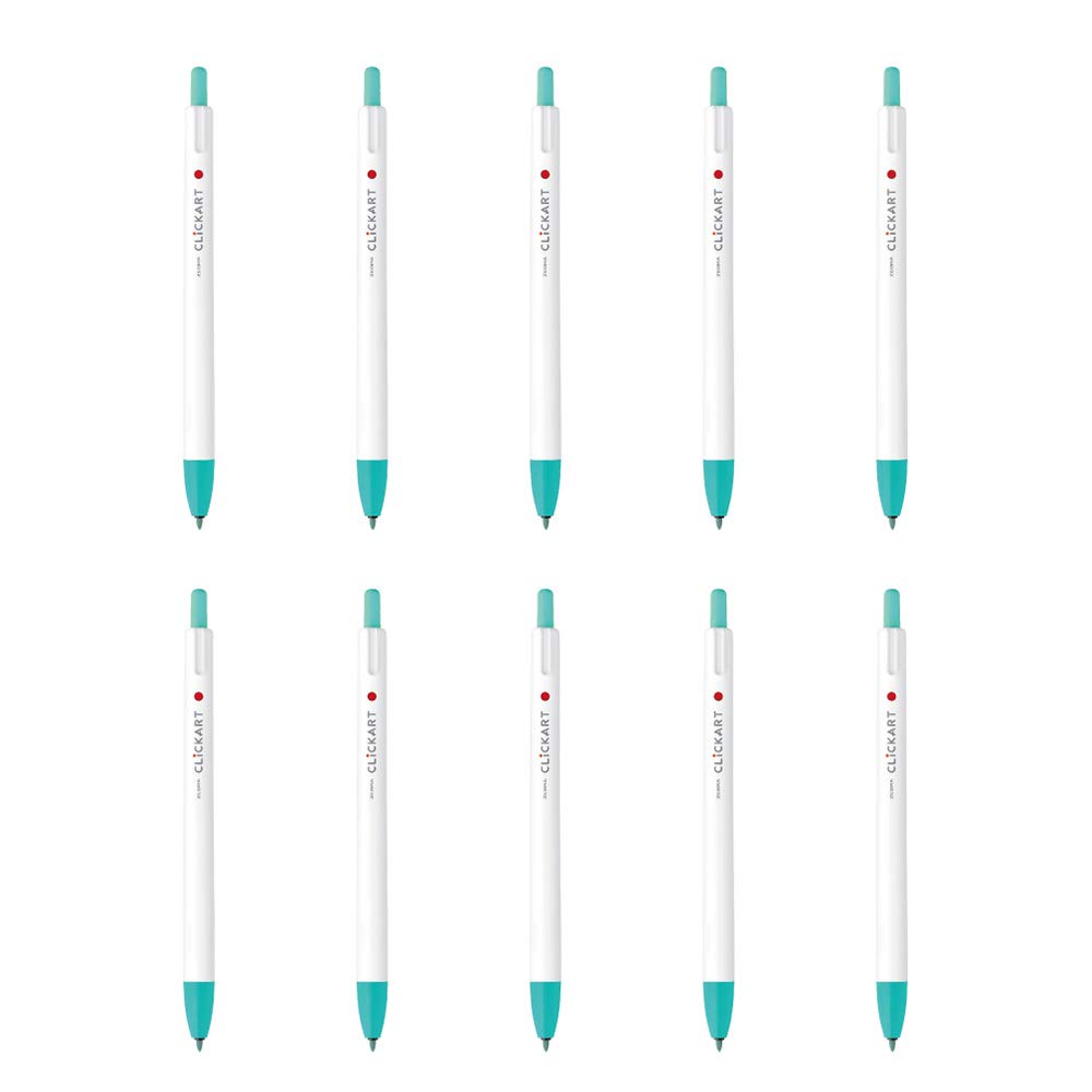 

Zebra Clickart Mint 10 Water-Based Pen, Green, Pens, B-WYSS22-MG