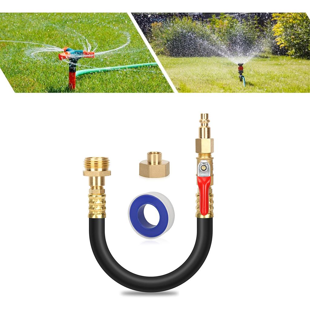 Anti Freeze Spray Adapter with Shut off 12 Inch Hose Component Flexible Hose Assembly Cold Resistant Water Adapter