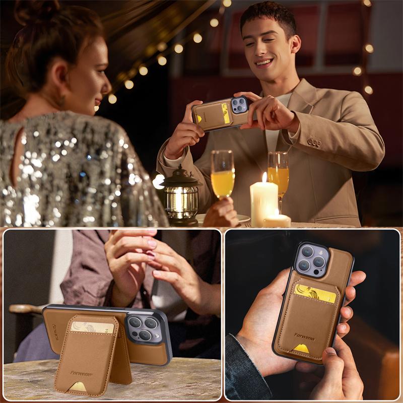 Luxury Leather Wallet Phone Case for iPhone 16 15 Pro 14 13 12Pro 11 XS Pro Max XR Compatible Magnetic MagSafe Wireless Charging