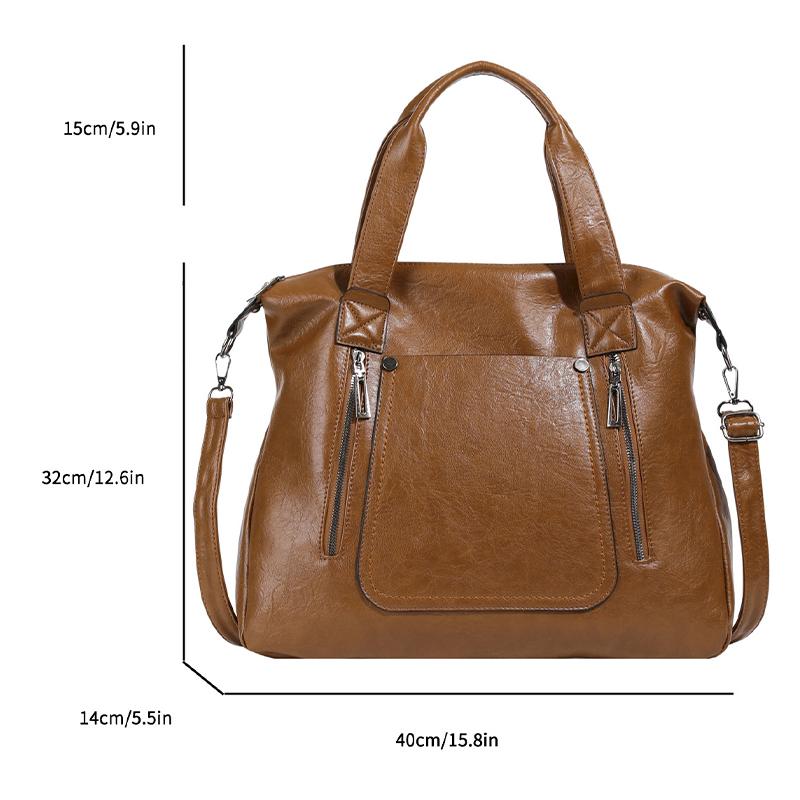 Однотонная деловая сумка большого размера — фото 9